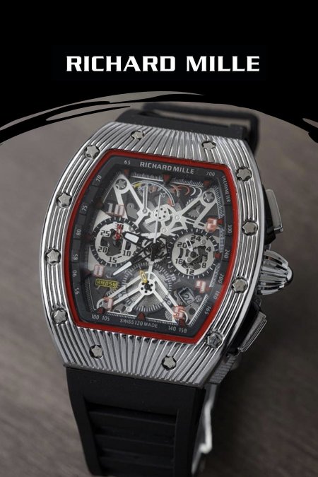 ساعة Richard Mille - الشبابية  - قشاط اسود / اطار فضي